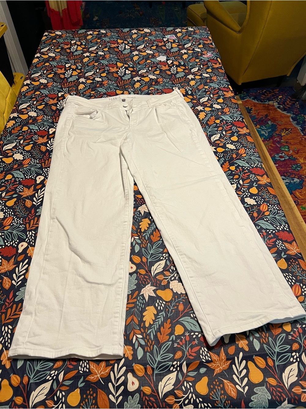 torrid White Wide-Leg Cotton Pants